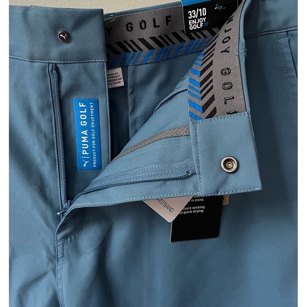 Puma Dealer Flat Front Performance Golf Shorts Mens 33 Blue 10 Inch Inseam NWT - Picture 14 of 16